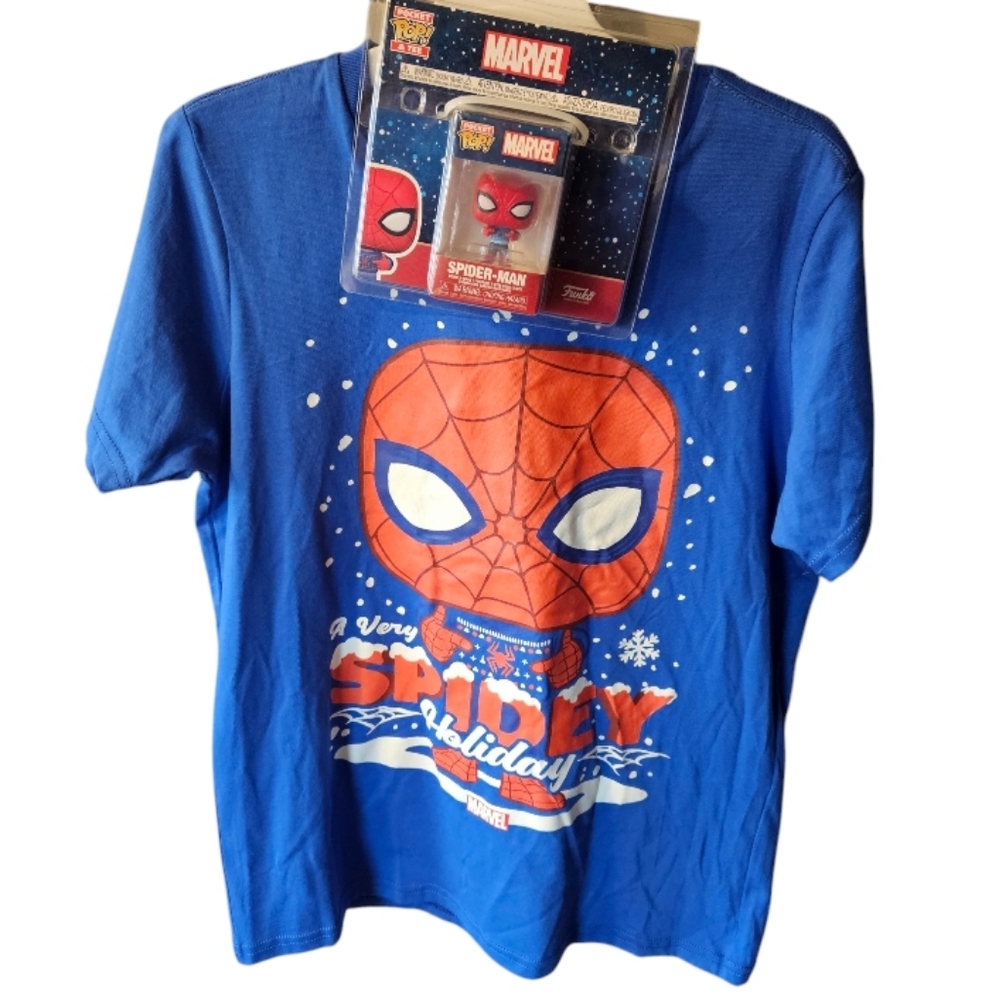 Marvel Spiderman tshirt and pop figure
